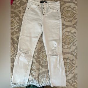 Veronica Beard Ryleigh White Slim Straight Jeans